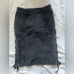Knee length jean skirt